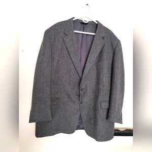 Burberry London Mens Herringbone Blazer Sport Coat Suit Jacket Size 54